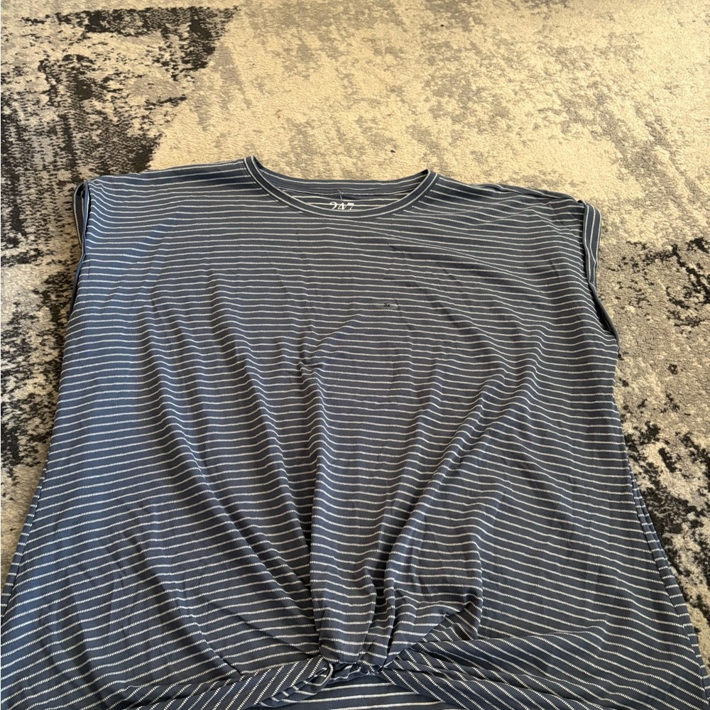 Maurices Navy and White Striped and Army Green Knot-Front